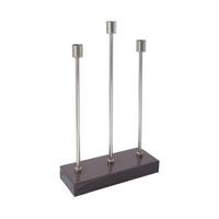 Kerzneständer Art Deco Eisen Lila/Silberfarben für 3 Kerzen - Lila/Silberfarben, Trend, Metall (26/39,5/9cm) - Kayoom