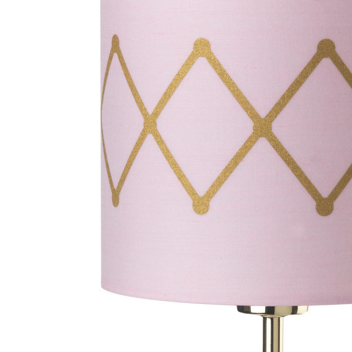 Tischleuchte 5005/l - Pink/Goldfarben, KONVENTIONELL, Textil/Metall (15/35cm)