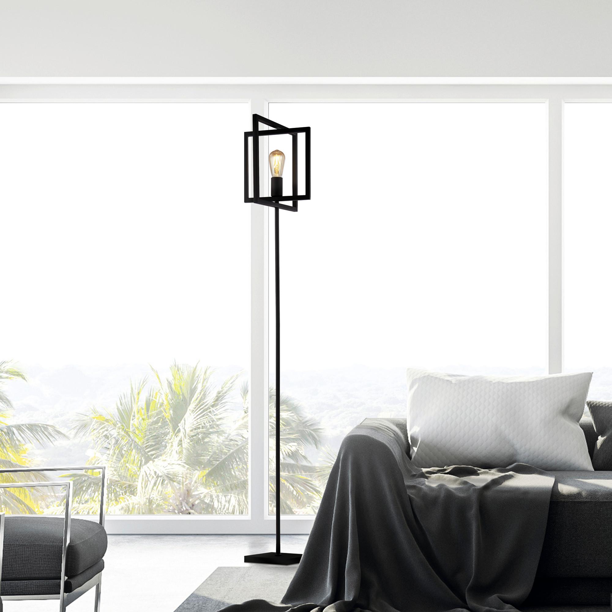 Stehleuchte Plaza Eu23202-1bk - Schwarz, Design, Metall (25/29,5/160cm)
