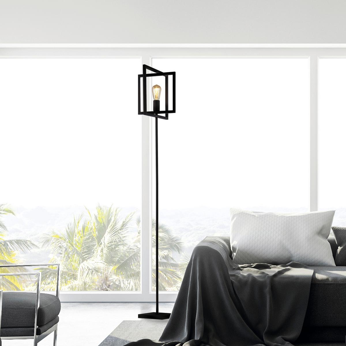 Stehleuchte Plaza Eu23202-1bk - Schwarz, Design, Metall (25/29,5/160cm)