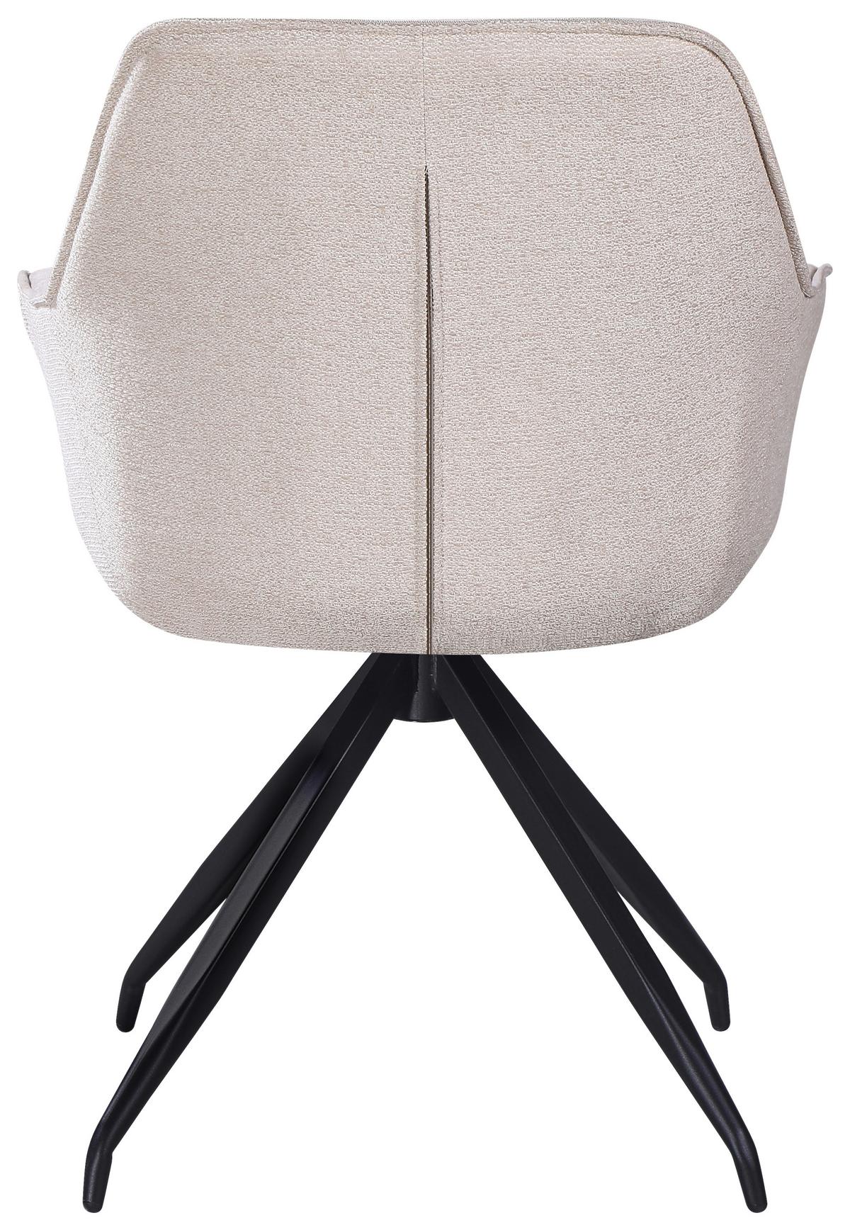 ŽIDLE S PODRUČKAMI NOVA - černá/béžová, Moderní, kov/textil (64/85/62cm) - Premium Living