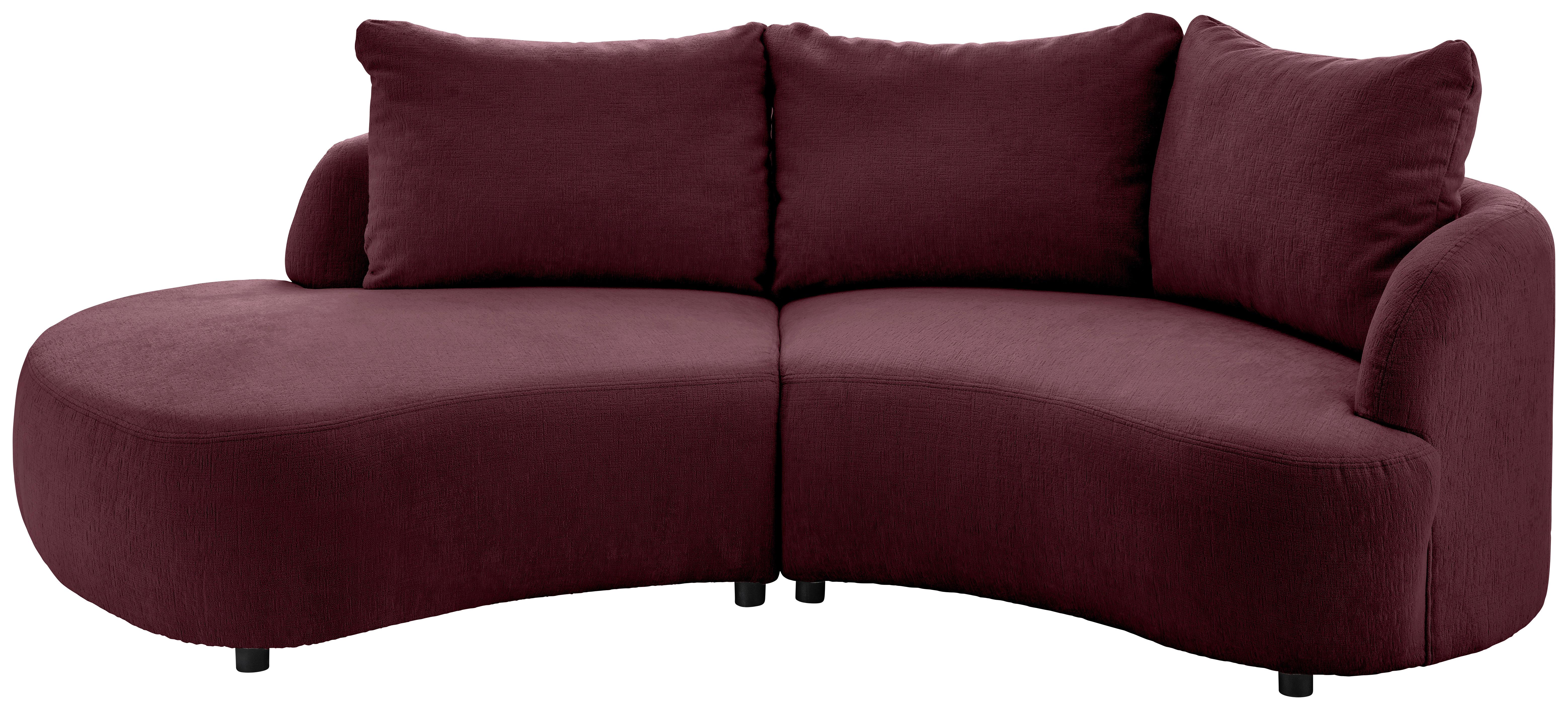 Ecksofa Doppo, Bordeaux S: 250x139 cm - Bordeaux/Schwarz, MODERN, Textil (250/139cm) - Livetastic