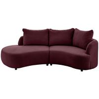 Ecksofa Doppo, Bordeaux S: 250x139 cm - Bordeaux/Schwarz, MODERN, Textil (250/139cm) - Livetastic