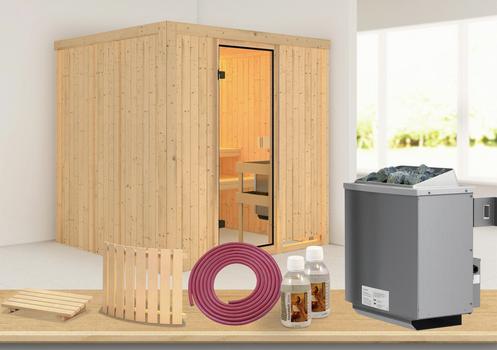 59900007 - Sauna CASSIS FRONTEINSTIEG 77413 Sauna mit Ofen und Zubehör