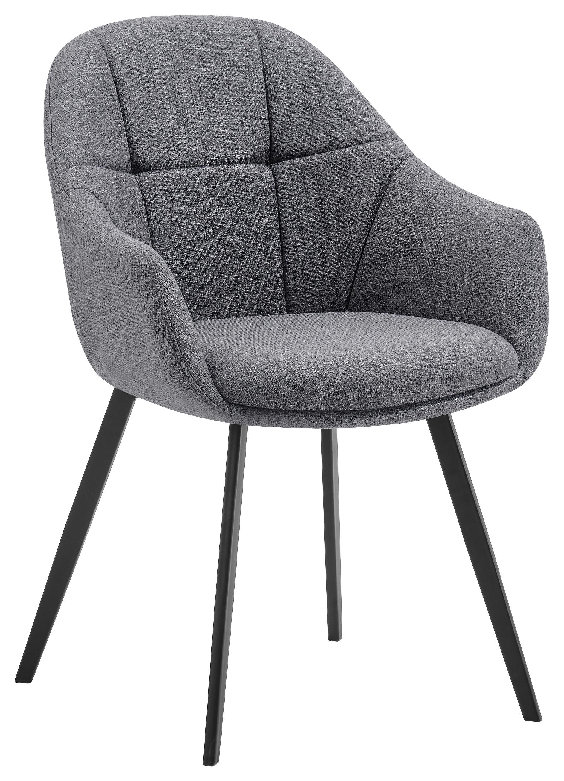 Vierfußstuhl Modo Grau/Schwarz B: 57 cm - Schwarz/Grau, MODERN, Holz/Textil (57/84,5/60,5cm) - Livetastic