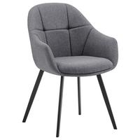 Vierfußstuhl Modo Grau/Schwarz B: 57 cm - Schwarz/Grau, MODERN, Holz/Textil (57/84,5/60,5cm) - Livetastic