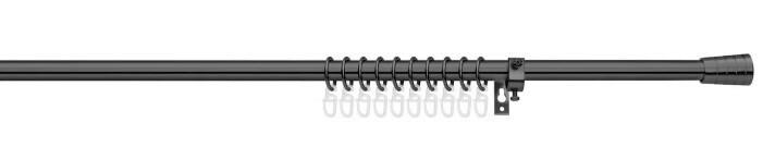 ZÁVESOVÁ TYČ S PRÍSLUŠENSTVOM CAP - čierna, kov/plast (200-340cm) - Mömax