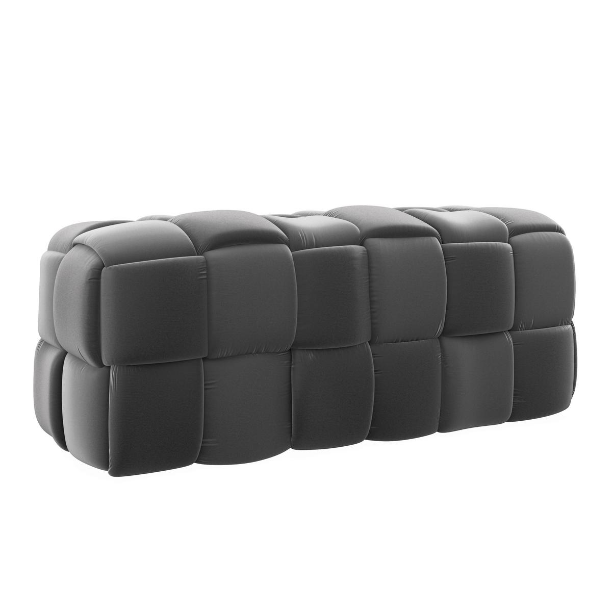 Moderná lavica ELLA sivá - čierna/sivá, Modern, drevo/textil (118/47/47cm) - Bessagi Home