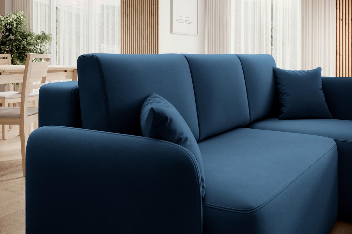 Ecksofa Hadson Blau S: 206x150 cm - Blau/Schwarz, Design, Textil (206/150cm) - MID.YOU