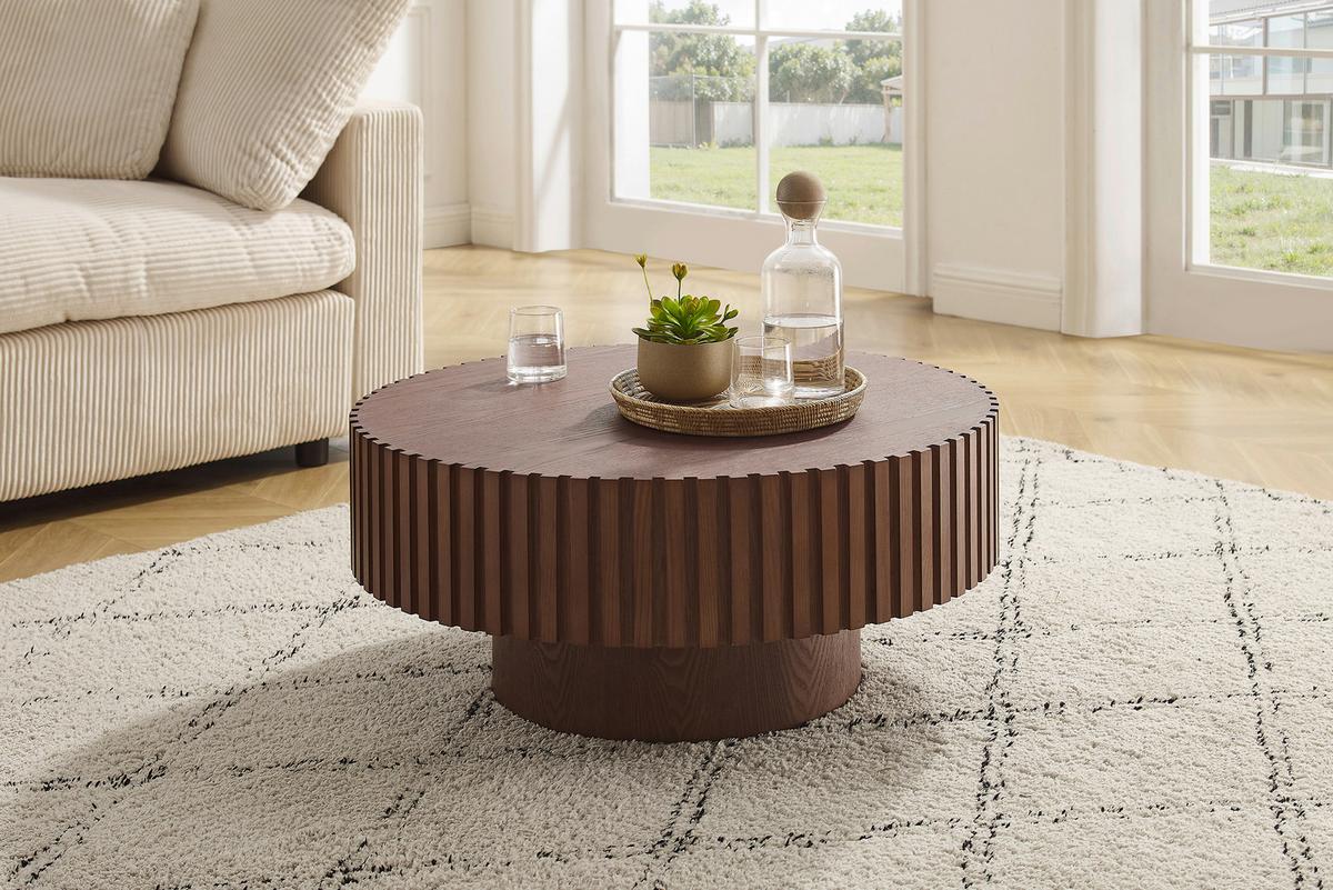 Couchtisch Walnussfarben D: 80 Cm - Walnussfarben, MODERN, Holzwerkstoff (80/80/34cm) - Livetastic