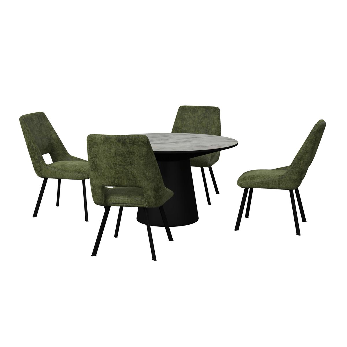 STOLOVÁ SÚPRAVA AMARILLO - čierna/biela, Modern, kov/kompozitné drevo (120/75cm) - Bessagi Home