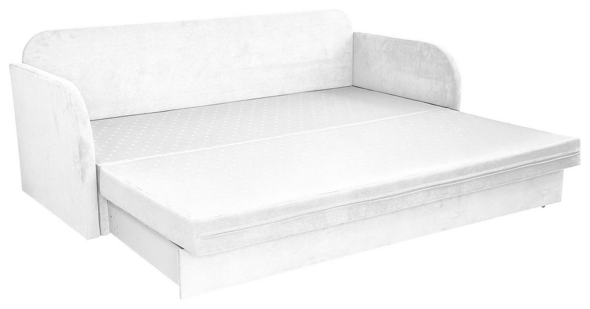 Schlafsofa mit Bettkasten Milan Weiß B: 203 cm - Schwarz/Weiß, Design, Textil (203/77/86cm) - MID.YOU