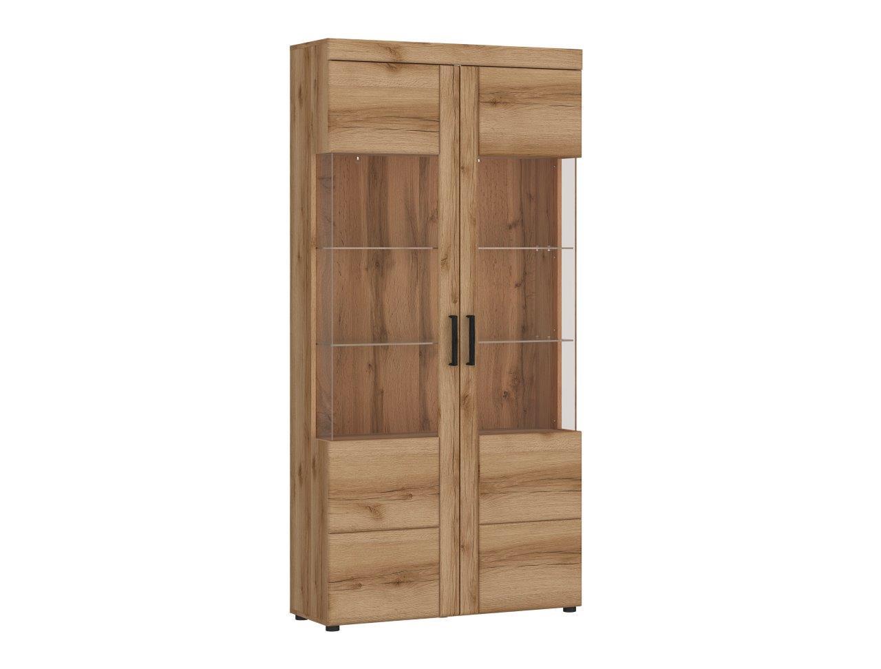 Vitrin Cortina - tölgyfa, Modern, faalapú anyag/Üveg (92,8/195/37,4cm)