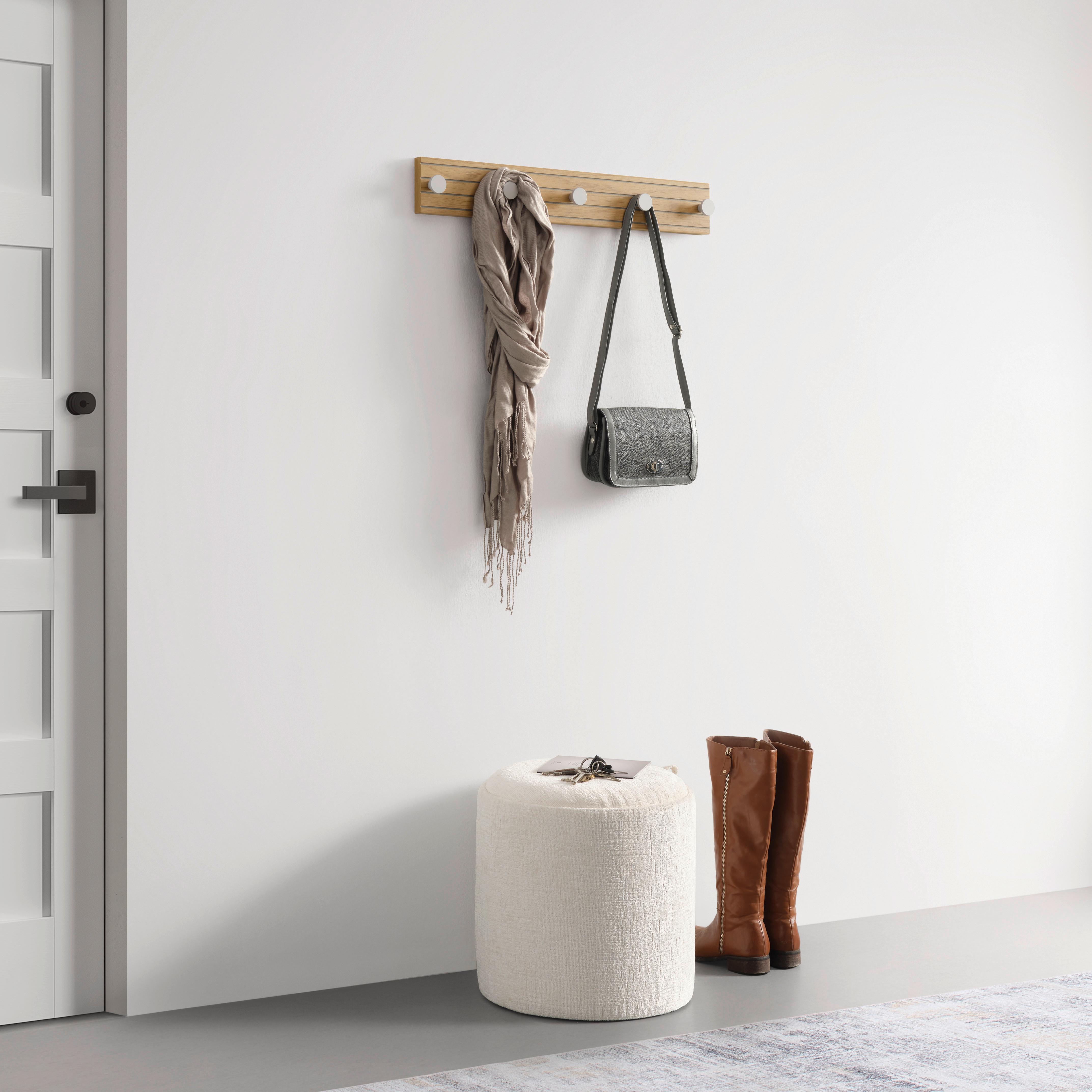 Nástenný vešiak Polar 5, š: 60 cm - kašmírová/farba duba, Modern, kov/kompozitné drevo (60/9/4cm) - Mömax