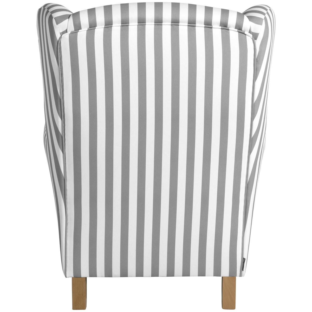 Ohrensessel Mit Armlehnen Lorris Weiß/hellbraun - Hellbraun/Eichefarben, KONVENTIONELL, Textil (77/103/86cm) - Max Winzer