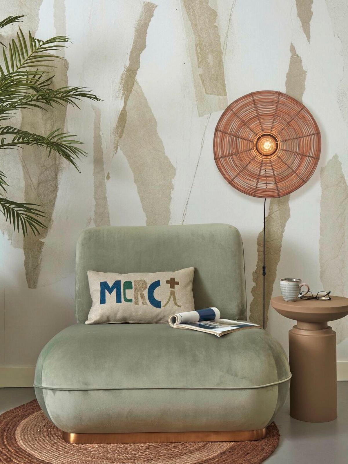 Wandleuchte Tanami/W/5514/N - Naturfarben, Trend, Naturmaterialien (14/55/55cm) - Good & Mojo