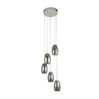 Led-hängeleuchte 97291-5sm - Chromfarben, Design, Glas/Kunststoff (35/150cm)