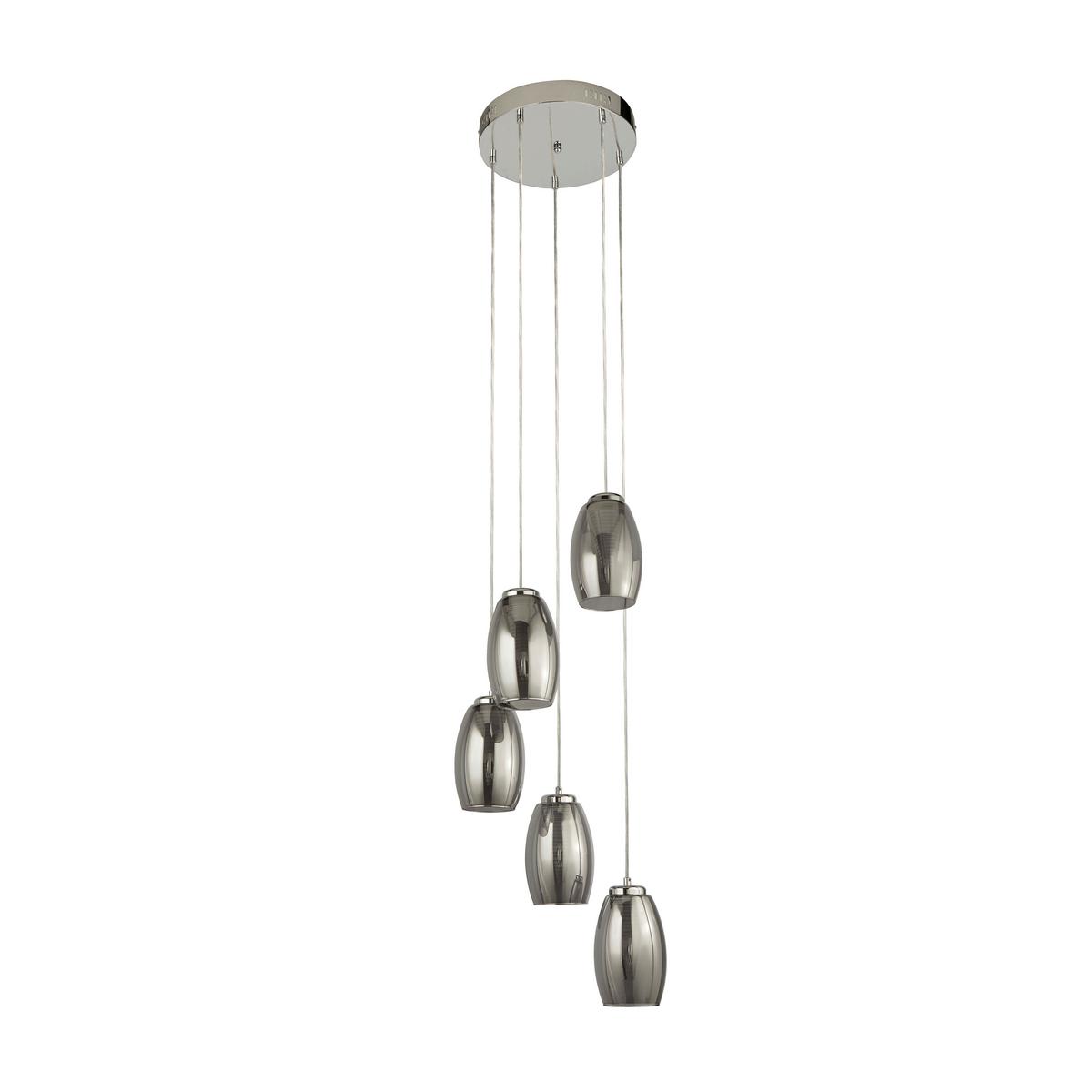 Led-hängeleuchte 97291-5sm - Chromfarben, Design, Glas/Kunststoff (35/150cm)