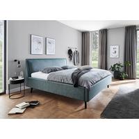 Polsterbett Frieda 140x200cm Blau, inkl. Bettkasten - Blau/Schwarz, KONVENTIONELL, Holz/Textil (140/200cm) - Livetastic