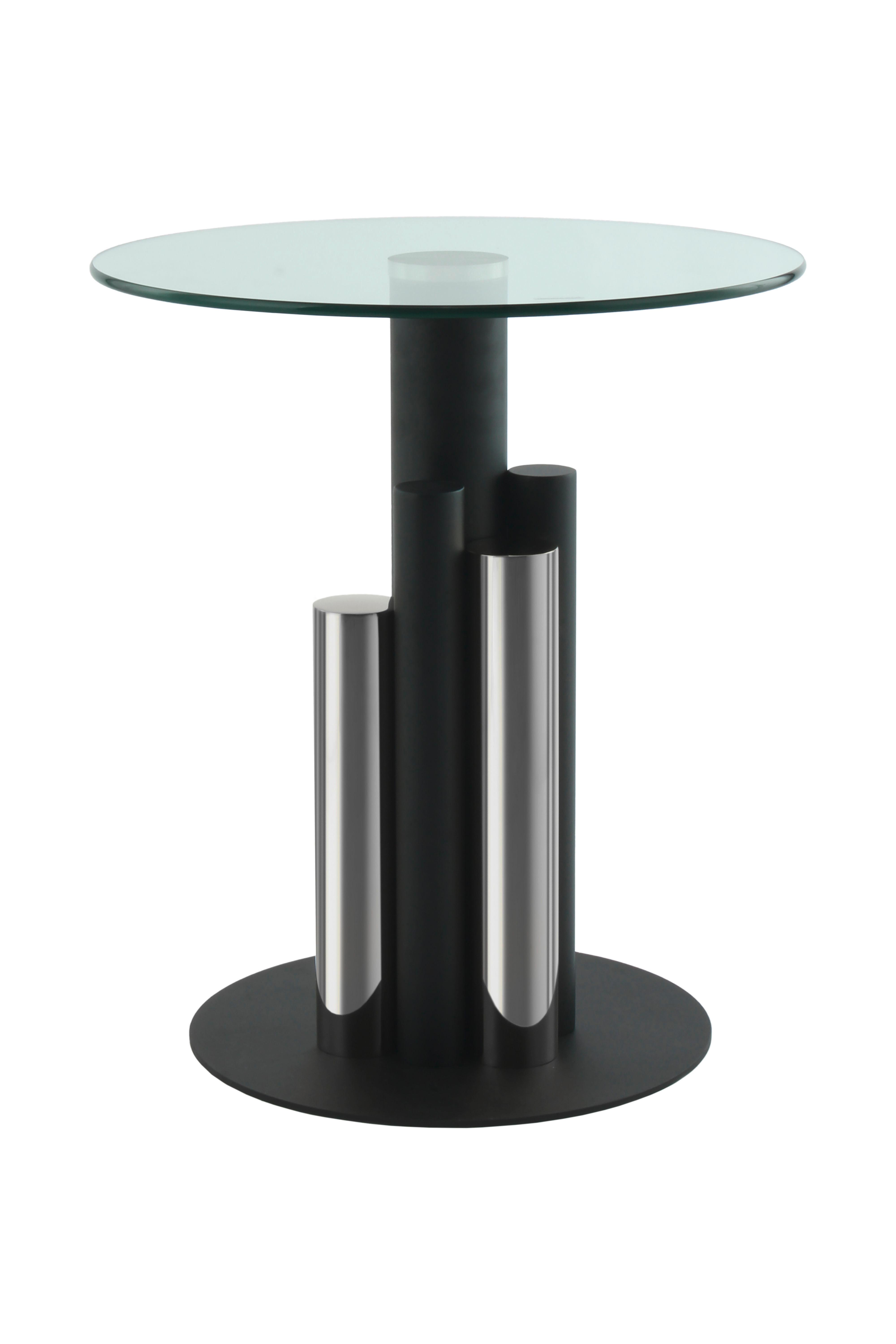 Beistelltisch mit Glasplatte Rund Ontario, Klar/Silber - Silberfarben, MODERN, Glas/Metall (46/46/52cm) - Kayoom