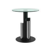 Beistelltisch Mit Glasplatte Rund Ontario, Klar/silber - Silberfarben, MODERN, Glas/Metall (46/46/52cm) - Kayoom