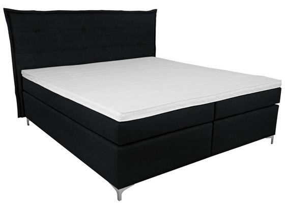 Boxspringbett mit Topper 180x200 Fabio, Schwarz - Schwarz, MODERN, Textil (191/125/208cm) Boxspringbett mit Topper 180x200 Fabio, Schwarz - Schwarz, MODERN, Textil (191/125/208cm)