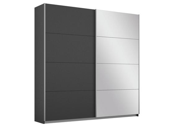 Schwebetürenschrank mit Spiegel 181cm Belluno, Grau Dekor - Dunkelgrau, MODERN, Holzwerkstoff (181/210/62cm) Schwebetürenschrank mit Spiegel 181cm Belluno, Grau Dekor - Dunkelgrau, MODERN, Holzwerkstoff (181/210/62cm)