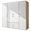 Kleiderschrank 4trg Lembo Artisan Eiche/weiß 206cm - Weiß/Eiche Artisan, Basics, Holzwerkstoff (206/195/60cm)