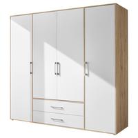 Kleiderschrank 4trg Lembo Artisan Eiche/weiß 206cm - Weiß/Eiche Artisan, Basics, Holzwerkstoff (206/195/60cm)