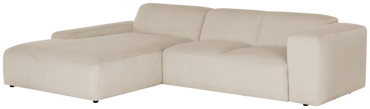 ECKSOFA Hannah Beige S: 200x304cm - Beige/Schwarz, Design, Textil (200/304cm) - MID.YOU