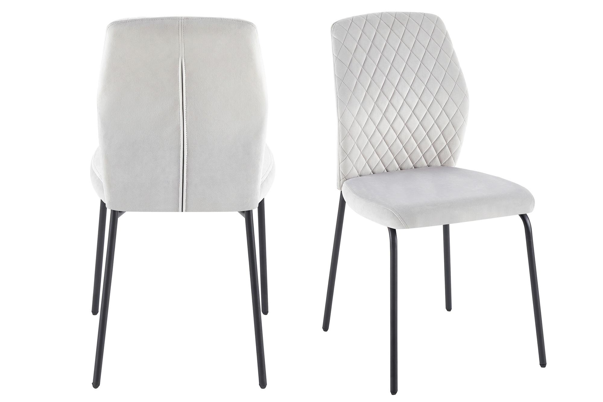 Stuhl-set Hellgrau B: 46,5 Cm - Hellgrau/Schwarz, MODERN, Textil/Metall (46,5/92/56,5cm) - Livetastic