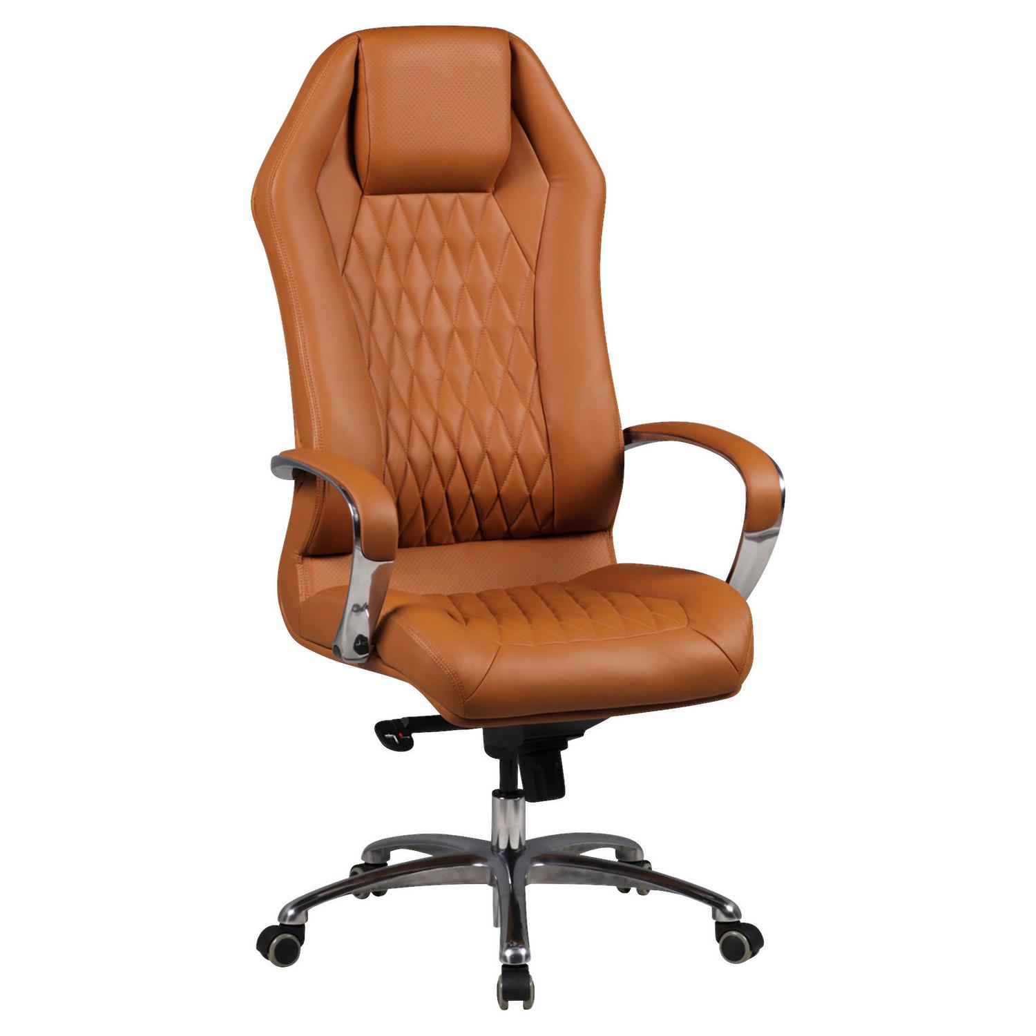 Chefsessel Monterey mit Arm- stützen Leder Braun bis 120 kg Hellbraun 67x136x67 cm