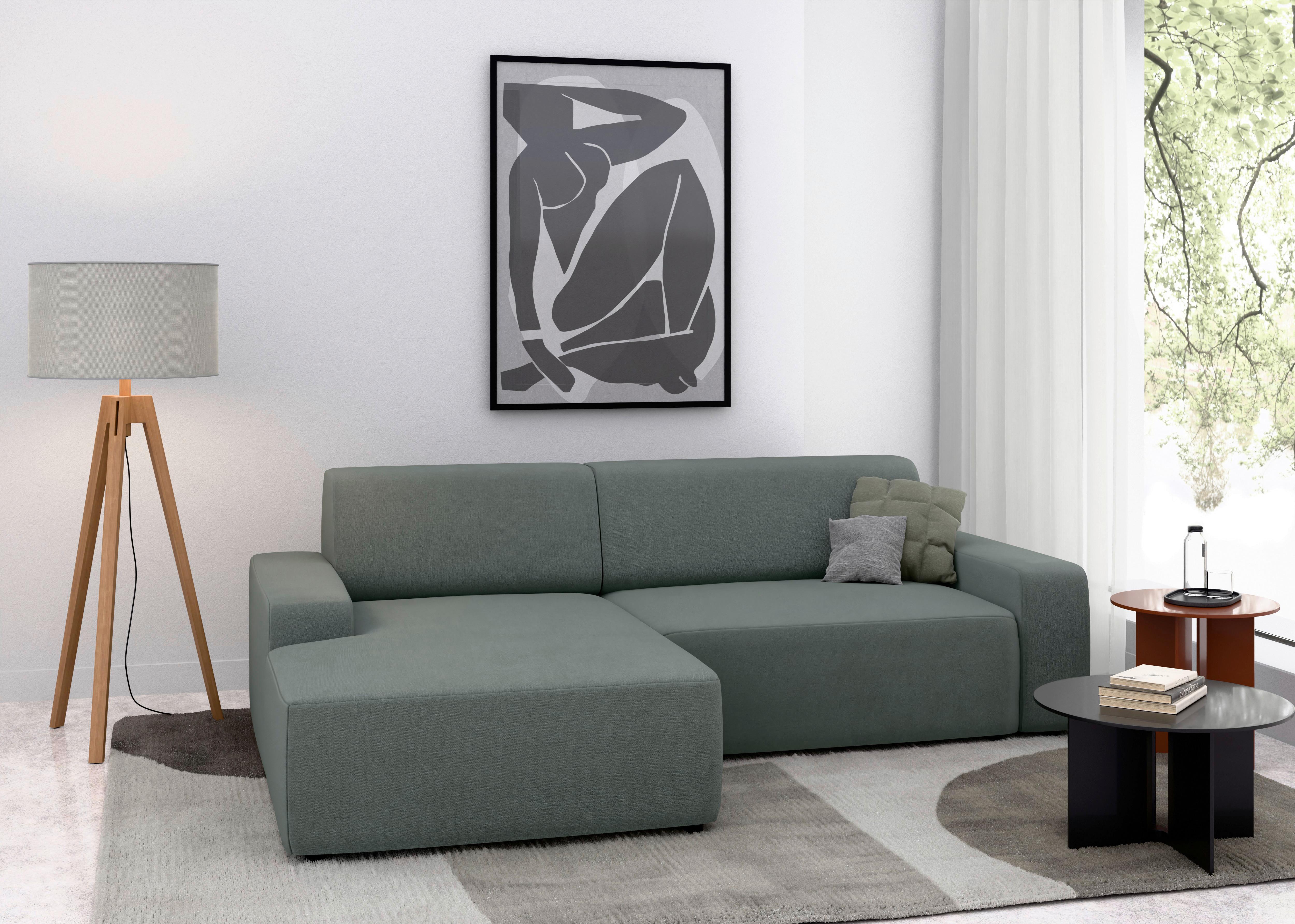 Ecksofa Wien, Grau S: 162x246 cm - Schwarz/Grau, MODERN, Textil (162/246cm) - Trendmanufaktur