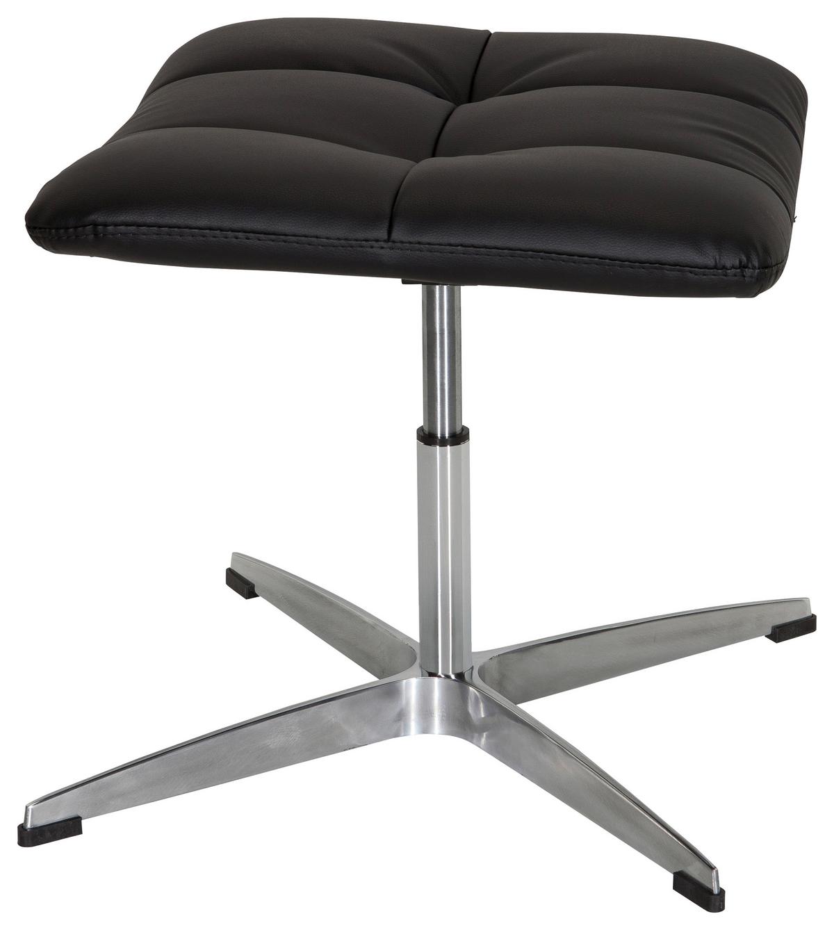 Bürohocker Saranto Schwarz - Silberfarben/Schwarz, MODERN, Textil/Metall (47/38/47cm) - MID.YOU