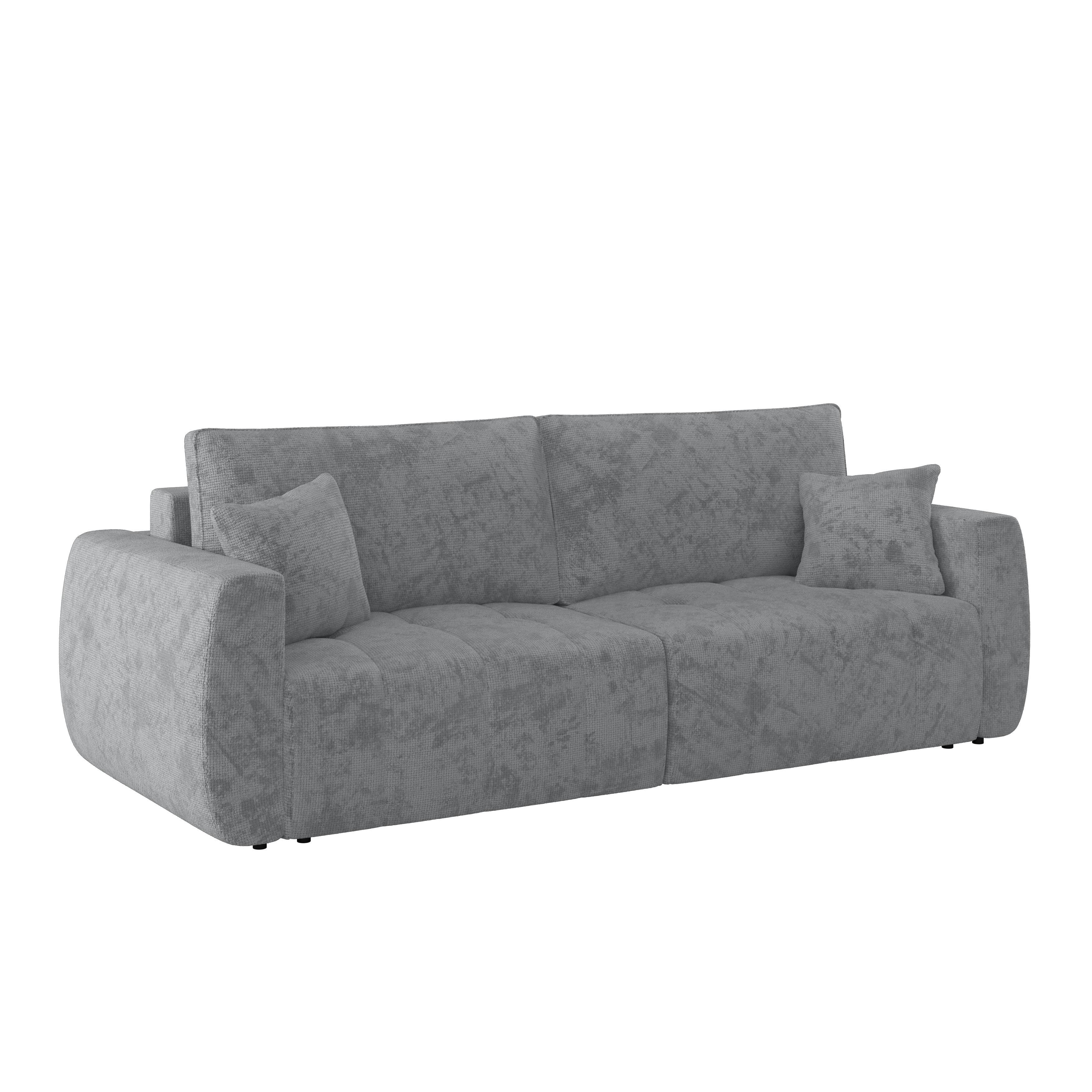 Rozkladacia pohovka BALI, sivá, s úl.priestorom - čierna/sivá, Modern, drevo/textil (245/74-90/104cm) - Luca Bessoni