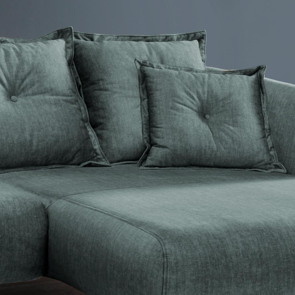 Ecksofa Baggio Mit Kissen Textil Blau/Grün - Blau/Schwarz, MODERN, Holz/Textil (277/162cm) - Livetastic