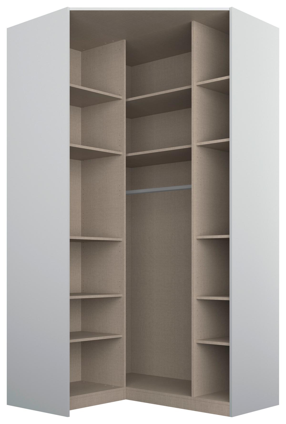 Eckschrank Mit Spiegel 117cm Alabama Super Champagner - Champagner/Transparent, MODERN, Holzwerkstoff (117/229/117cm)
