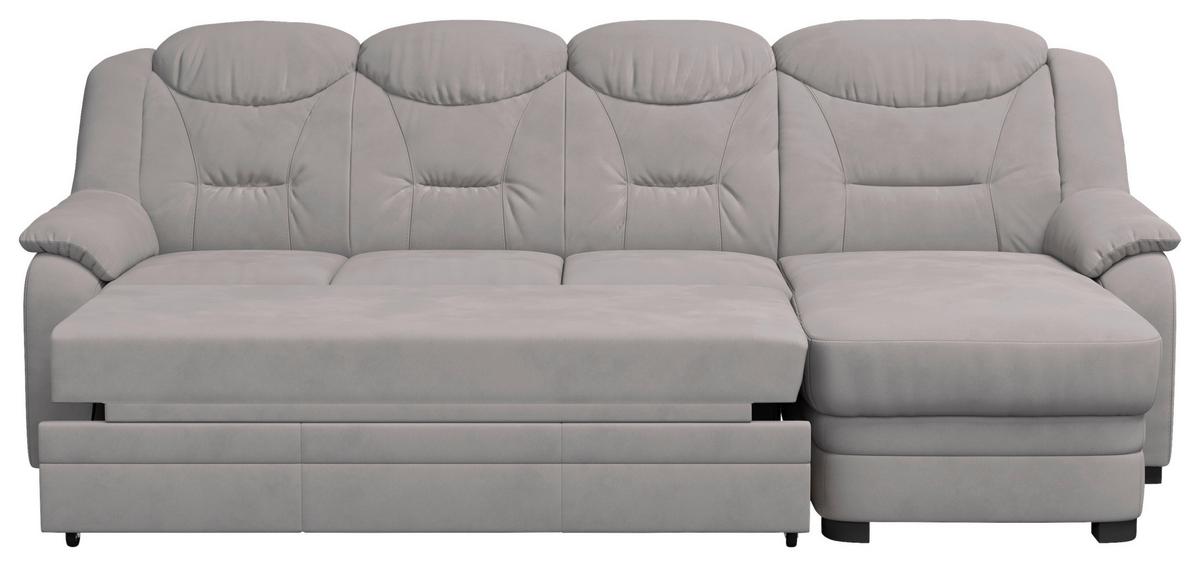 Ecksofa Marcus - Hellgrau/Schwarz, Basics, Textil (257/162cm) - MID.YOU