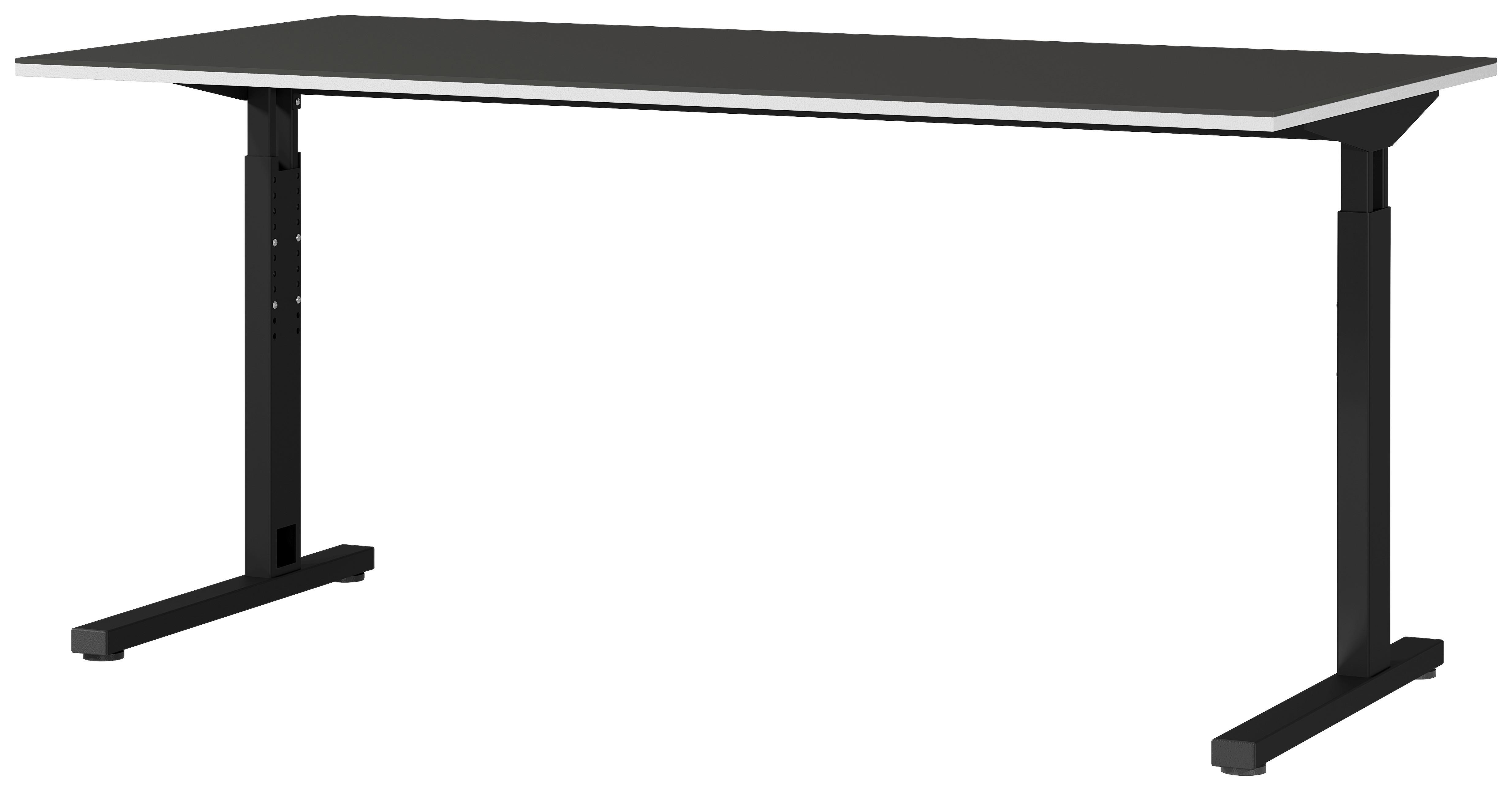 Schreibtisch höhenverstellbar B 160cm H 70cm Graphitschwarz - Schwarz/Graphitfarben, MODERN, Holzwerkstoff/Metall (160/70/80cm) - Germania