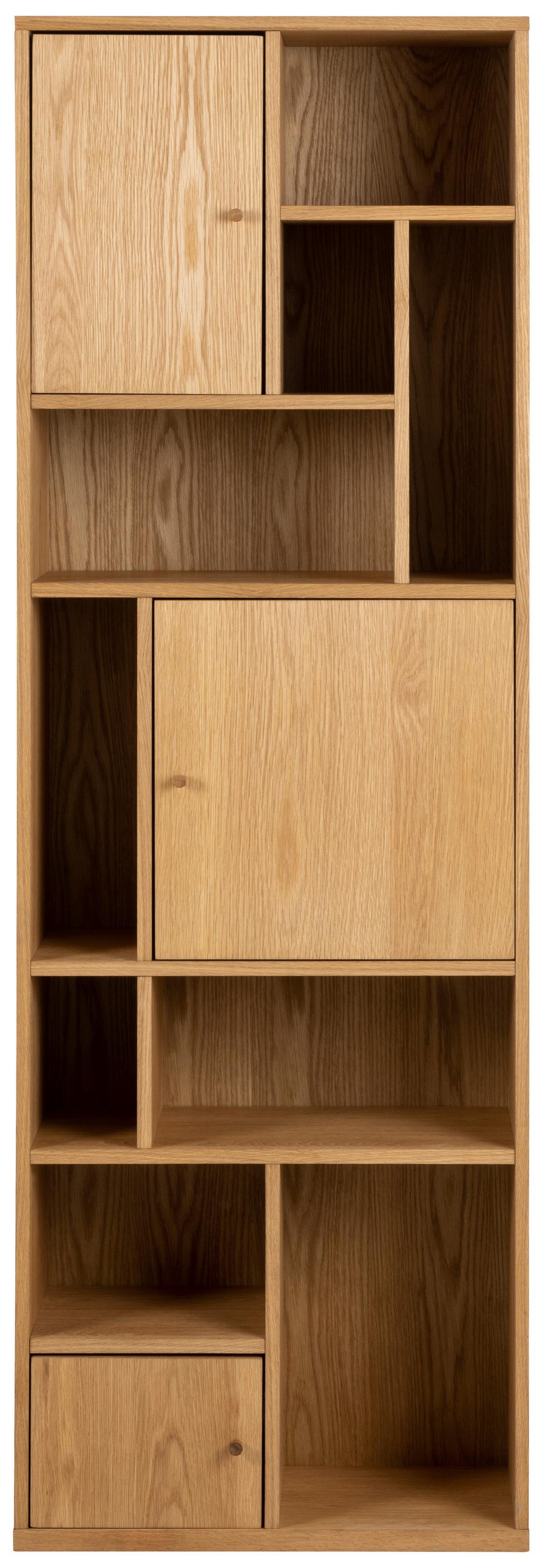 Regál RANGOON dyha - prírodná farba, Design, drevo (60,5/180/30cm) - MID.YOU