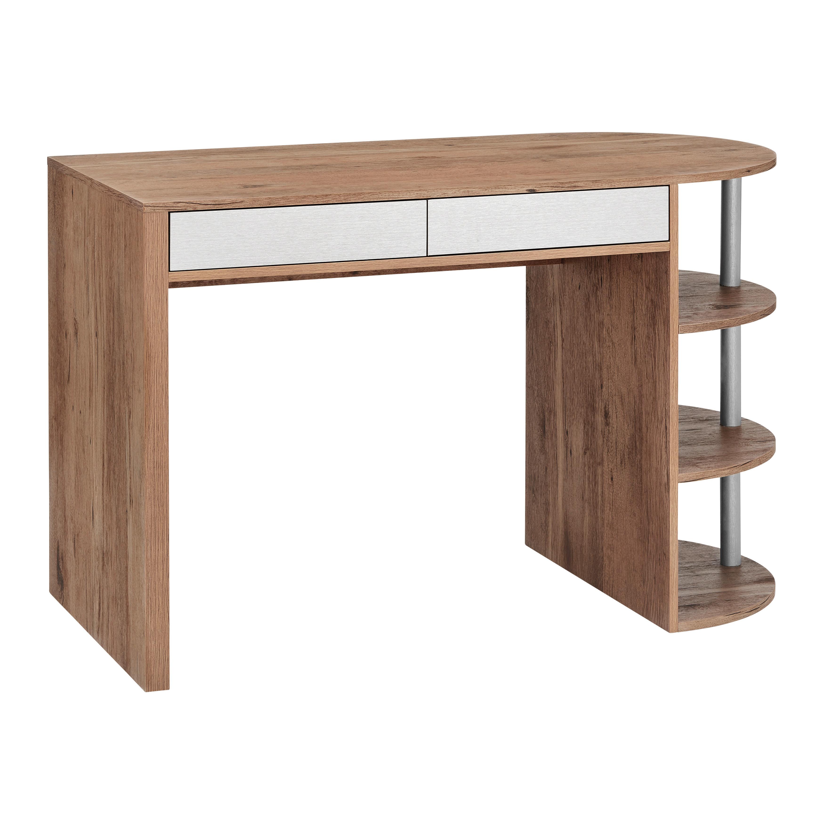 Psací stůl LOVINO - barvy dubu/barvy stříbra, Moderní (121/76/60cm) - Bessagi Home