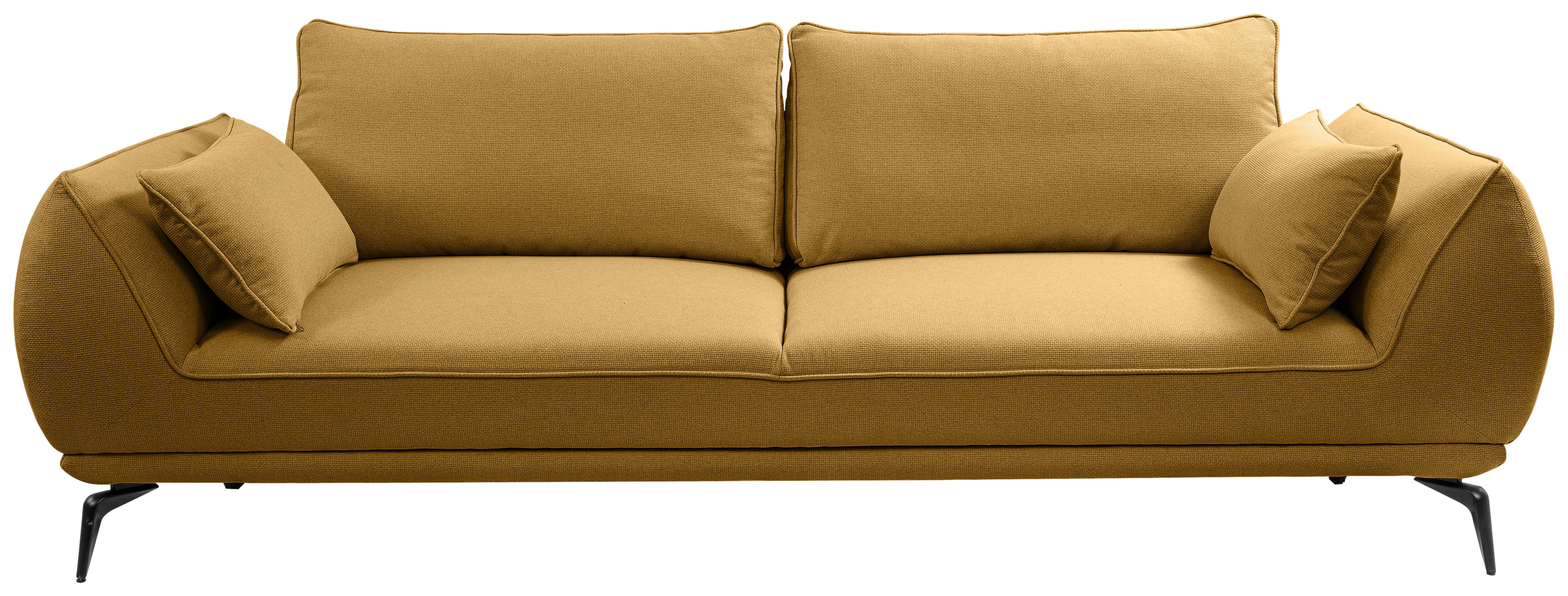 3-Sitzer-Sofa Cavo, Gelb B: 249 cm - Gelb/Creme, MODERN, Textil (249/86/118cm) - MID.YOU