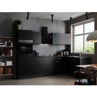 Eckküche Oliver Schwarz, Grau S: 280x172 Cm - Schwarz/Grau, Design, Holzwerkstoff (280/172cm) - Respekta