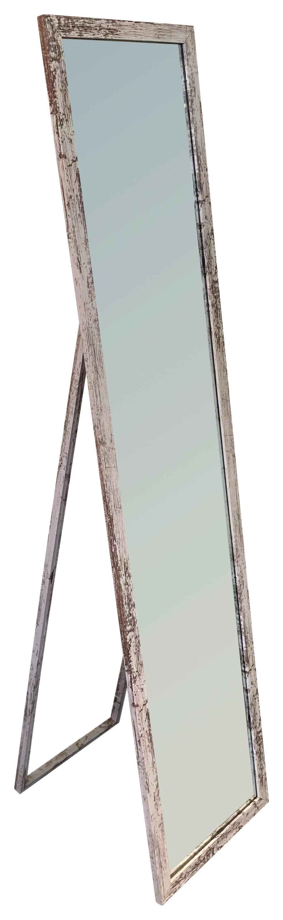 Álló Tükör Sonja - Fehér, modern, Faalapú anyag/Üveg (34,5/154,5/3,5cm)