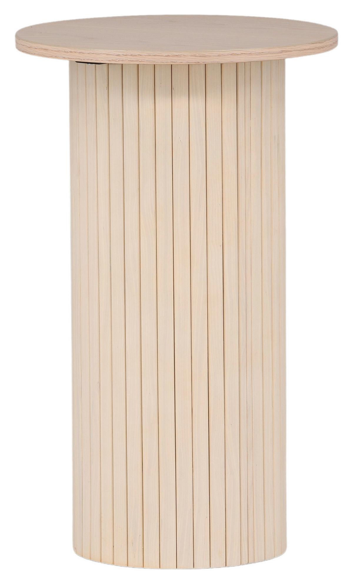 Beistelltisch Bianca - Beige/Weiß, Design, Holzwerkstoff (40/40/65cm) - Livetastic