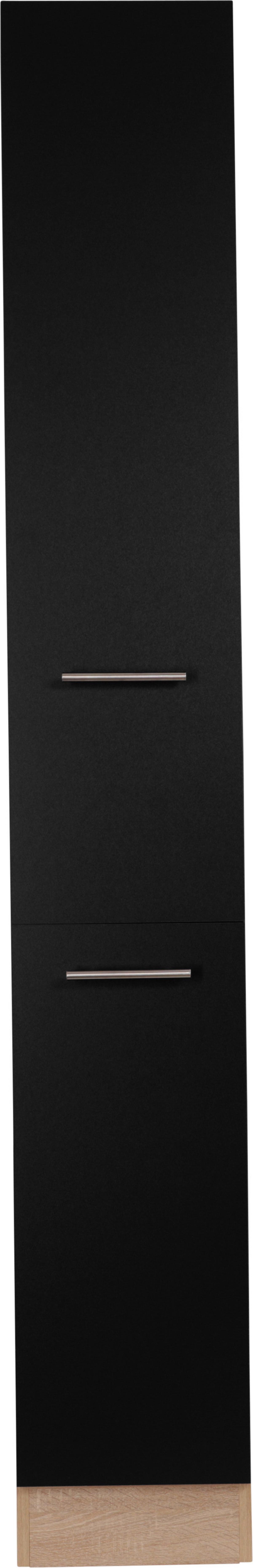 Apothekerschrank Merle Schwarz, Eiche Dekor B: 30cm - Eichefarben/Schwarz, Basics, Holzwerkstoff (30/200/60cm) - Respekta