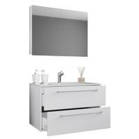 Badezimmer Badinos 3-teilig Weiß B: 80 Cm - Weiß, MODERN, Keramik/Holzwerkstoff (80cm) - MID.YOU