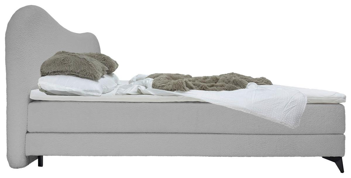 Polsterbett Pienza Grau Lf: 180x200 Cm - Schwarz/Grau, MODERN, Textil (180/200cm) - Livetastic