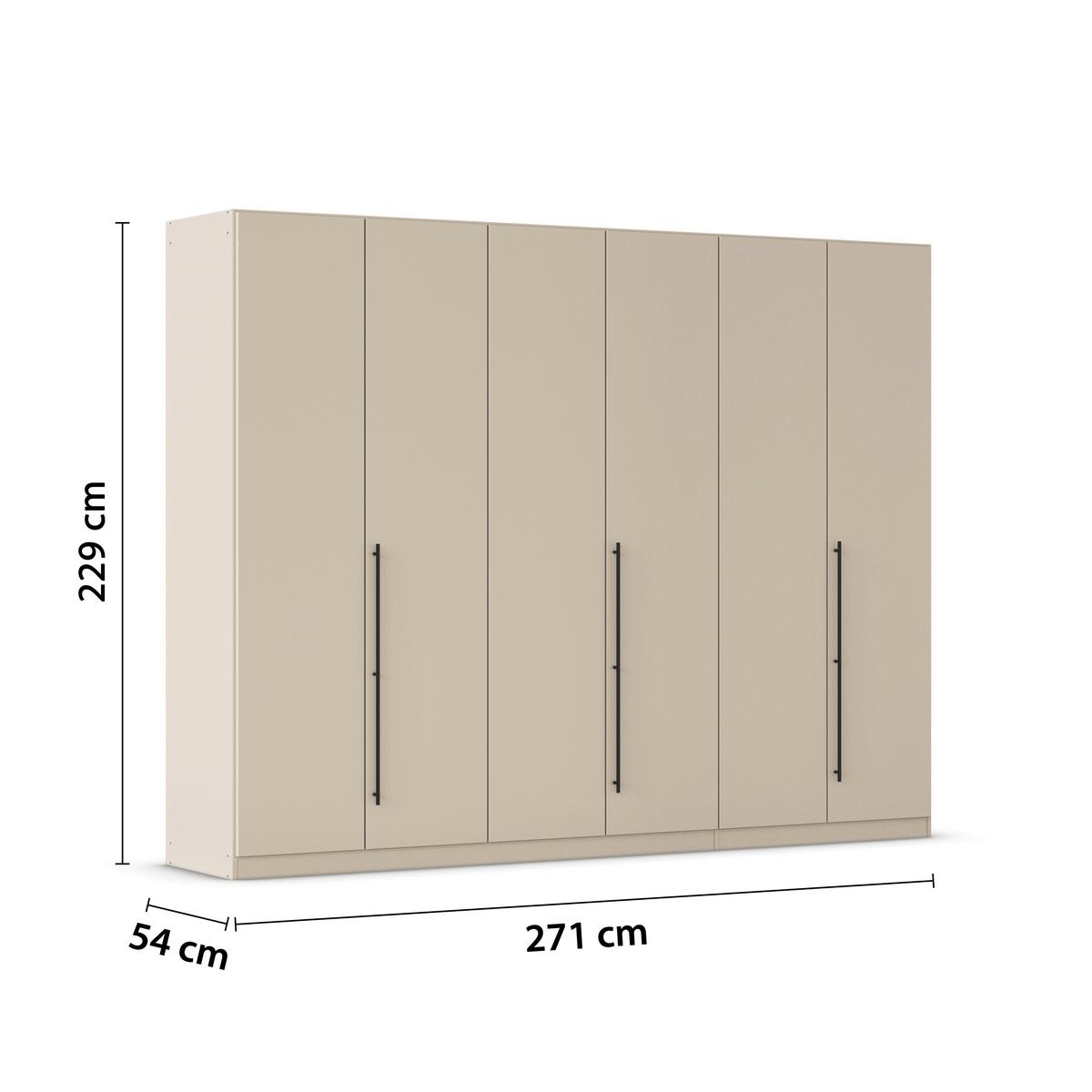 Kleiderschrank Safari B: 271 cm - Champagner/Grau, KONVENTIONELL, Holzwerkstoff (271/229/54cm)