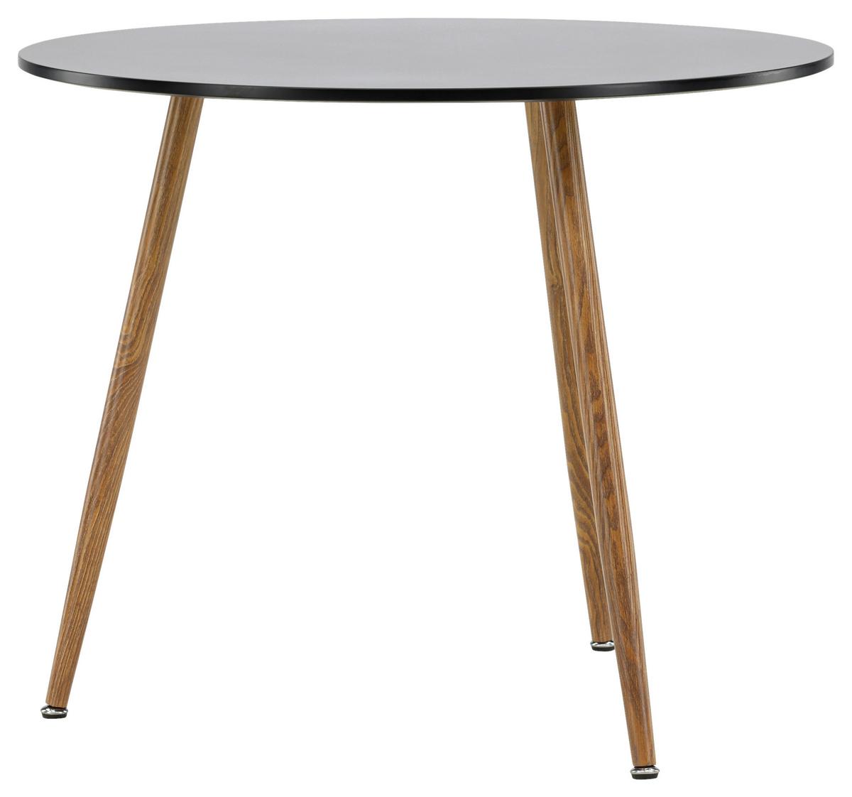 Esstisch Polar - Hellbraun/Schwarz, Design, Holzwerkstoff/Metall (90/90/75cm) - Livetastic